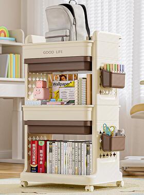 书包置物架可移动书架桌下小推车书桌侧边收纳柜放书包多层带滑轮