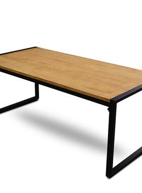 LOFT工业风铁艺办公桌简约北欧多人电脑桌实木办公桌椅组合