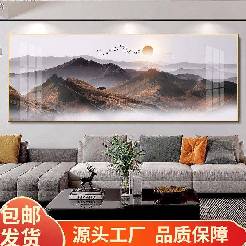新中式现代横版客厅装饰画简约沙发背景挂墙背有靠山挂画办公室壁,特色手工艺,其他特色工艺品,淘宝优惠券,粉丝福利购,淘宝优惠卷