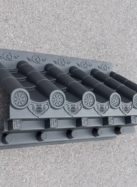 梦古特大特厚免架子瓦树脂50cmC仿古屋檐中式一体兔架子装饰塑料