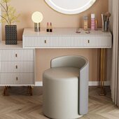 北欧化妆凳网红梳妆椅轻奢梳妆台凳子卧室化妆椅客厅圆矮凳美甲凳