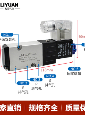 二位五通先导式板式贴面蝶阀电磁阀4M210-08/4M310-10/4M410-15