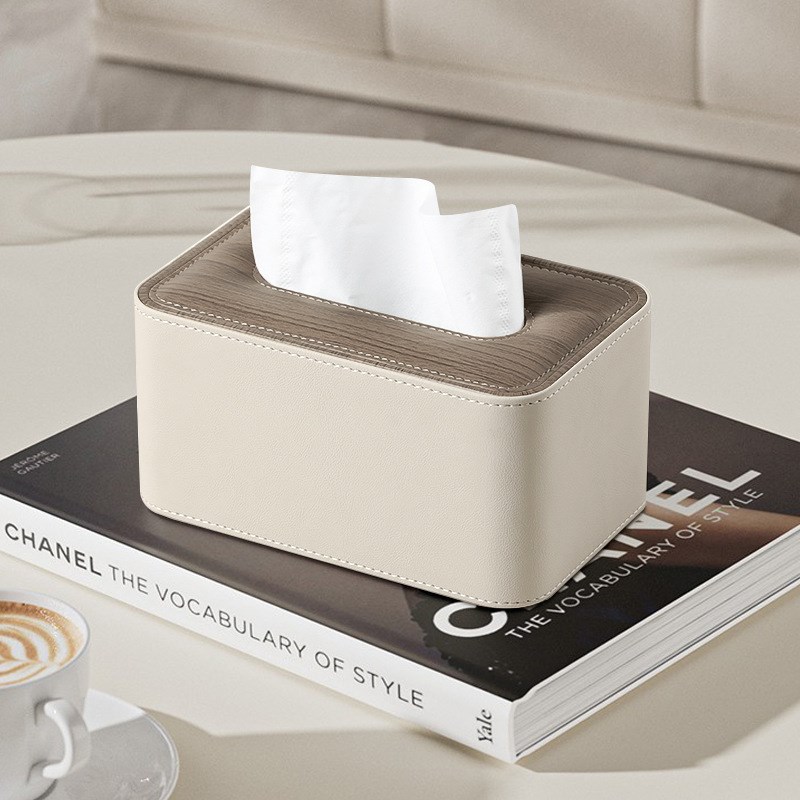 轻奢皮质纸巾盒客厅抽纸家用桌面收纳盒茶几多功能高级遥控器收纳