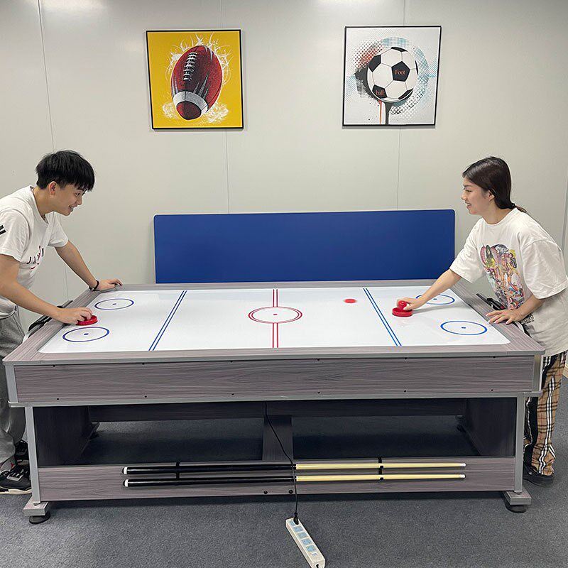 木纹实木款4合1多功能球桌 翻转球台 台球桌/空气冰球桌乒乒球桌