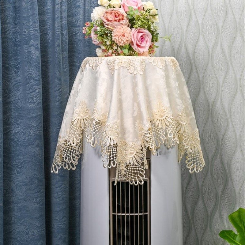 空调盖布圆柱形空调柜机立式罩防尘顶部盖巾蕾丝刺绣清新开机不取,收纳整理,餐桌罩,淘宝优惠券,粉丝福利购,淘宝优惠卷