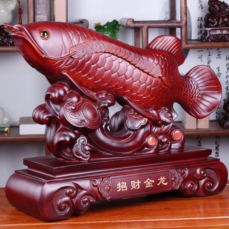 雅信工艺品树脂招财金龙鱼摆件大号 客厅办公室公司店铺开业礼品