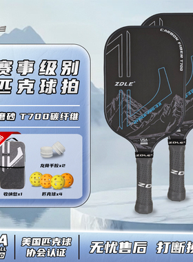 ZDLE雪山赛事级磨砂碳纤维匹克球球拍Pickleball竞技专业比赛用拍