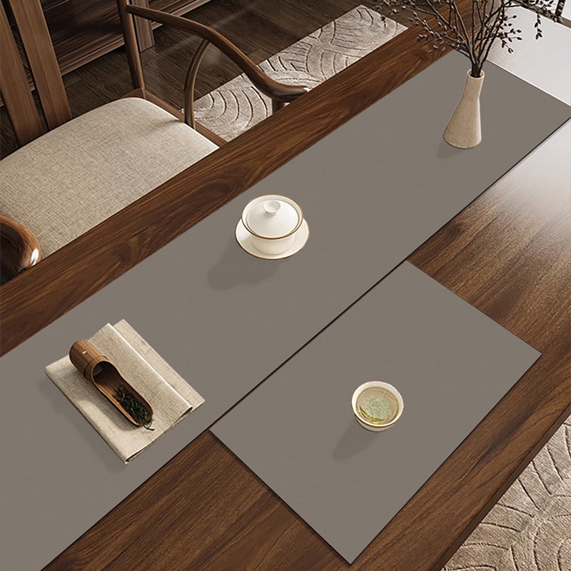 纯色桌旗高端茶席防滑硅藻泥茶桌垫布吸水茶垫R杯垫隔热台面沥水