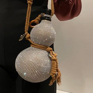 网红保温水壶家用大容量满钻杯子便携户外葫芦水杯女小迷你摆件