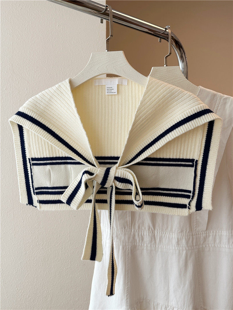 学院风针织f小披肩女外搭羊毛混纺打结搭肩春秋空调房保暖假领子