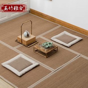 可水洗 方形棉麻坐垫打坐垫子沙发软垫子绑带坐垫家用餐椅垫四季