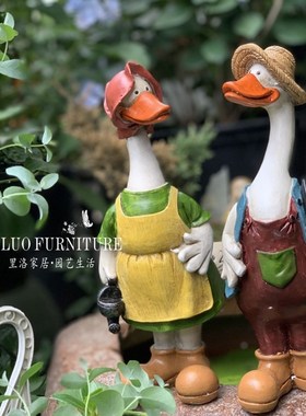 花园装饰庭院园艺盆景摆件花园小摆件卡通小动物农场Y鸭子装饰品