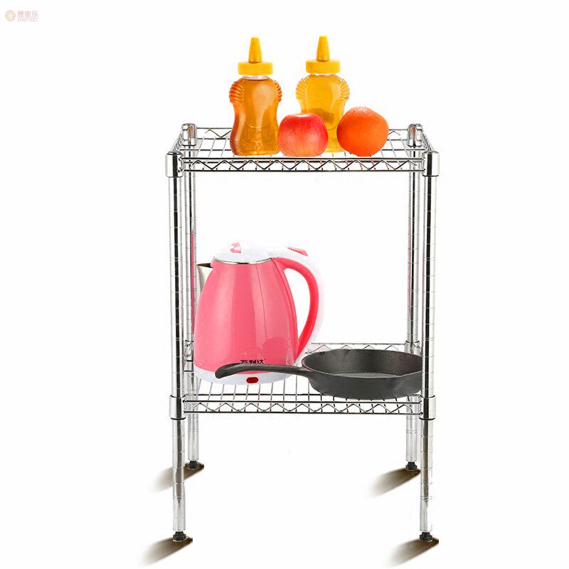 厨房置物架锅架不锈钢色落地多层锅架收纳放锅架子电饭锅灶具调料