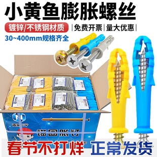 整箱不锈钢塑料膨胀螺丝6mm8mm10mm墙塞自攻螺丝钉尼龙胶塞美固钉