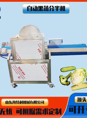 果蔬小型劈半机输送式萝卜冬瓜南瓜分半机商用不锈钢冬瓜切半机