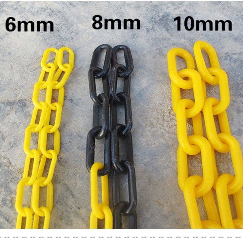 6mm8mm10mm警示塑料链条交通链条安全红白路锥链子隔离防护链条扣