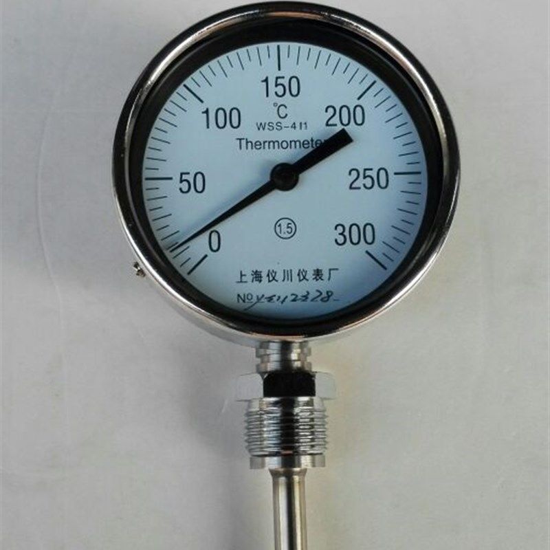 wss-411 双金属温度计 径向 0~100 0-150度  表盘直径100mm