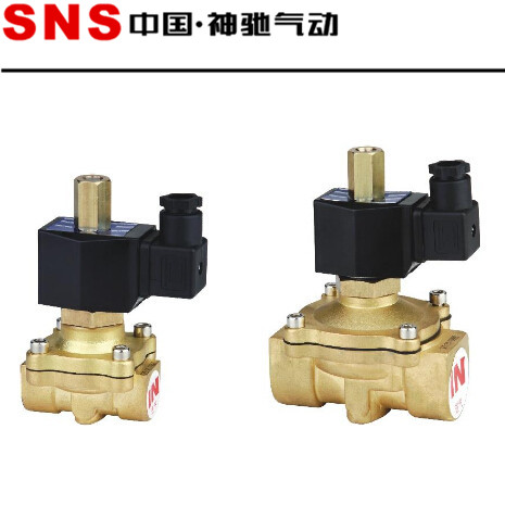 SNS中国神驰气动铜体常开式水阀二口二位电磁阀2WK400-40电压可选
