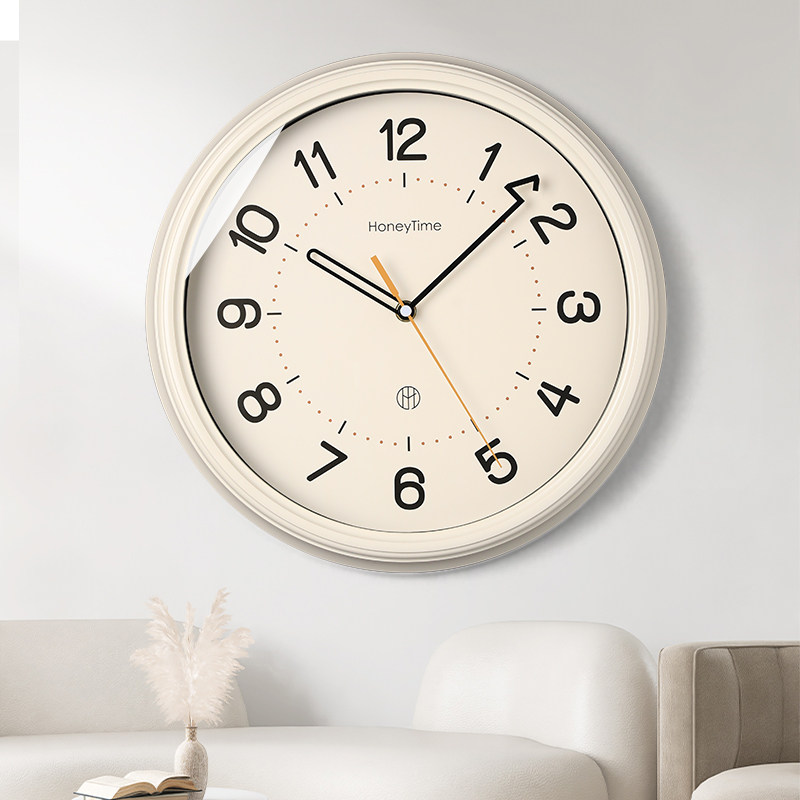 静音挂钟挂墙钟表客厅2023新款简约现代网M红高级高端餐厅准时时