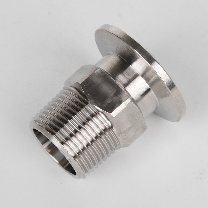 304不锈钢真空外丝接头 快装卡盘法兰六角外牙螺纹KF16 25 40 50