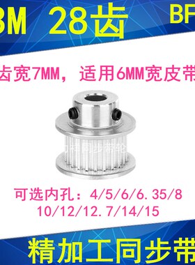 S3M28齿同步带轮BF齿宽7内孔4 5 6 6.35 8 10 12同步轮HTPA28S3M6