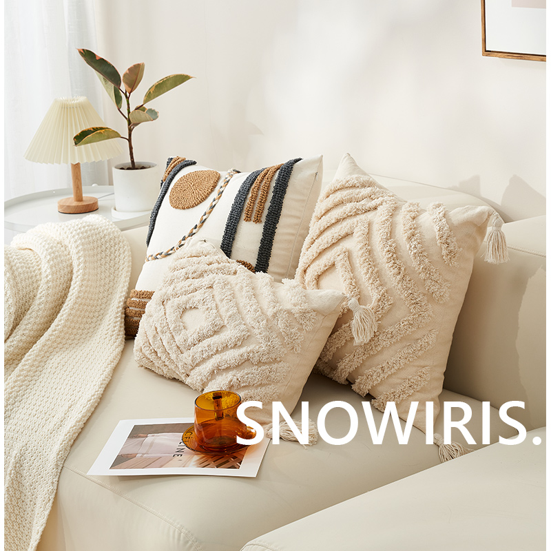 簇绒抱枕民族风枕套民宿装饰客厅沙发床上靠垫棉麻可拆洗腰枕靠枕