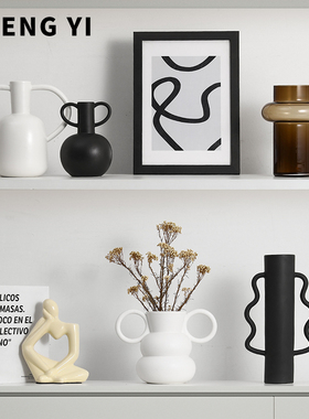 诚艺高级感现代意式摆件软装饰品轻奢玻璃柜个性艺术工艺客厅摆设