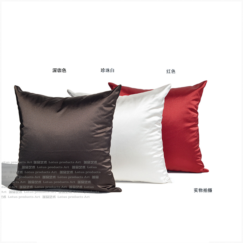 纯色客厅沙发抱枕现代绸缎床头睡觉护腰靠垫靠枕靠背套轻奢不含芯
