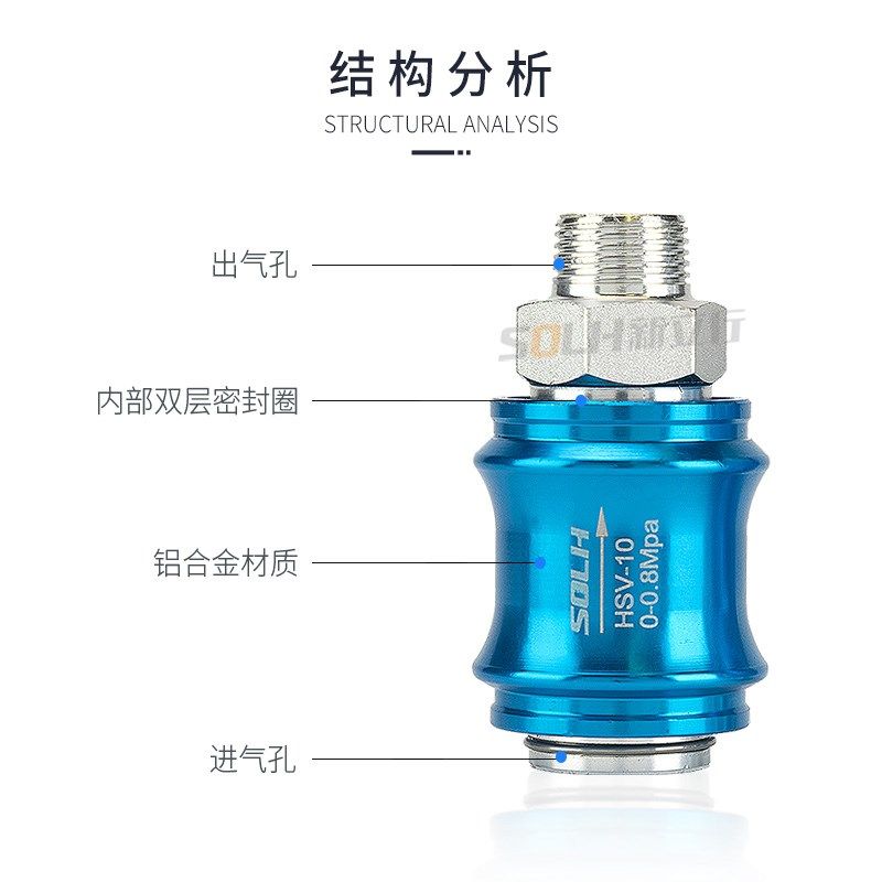 HSV-06/08/10/15B开关气动HSV手滑滑动开关气管手推