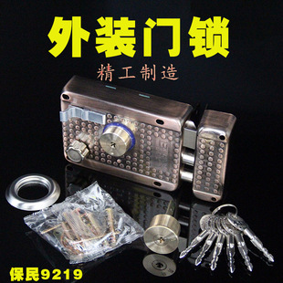 新款 外装保民9219老式铁不锈钢大门木防盗门锁机械门锁
