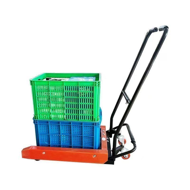 胶箱专用叉车蓝框搬运车周转箱专用推车周转箱推车手动工具车