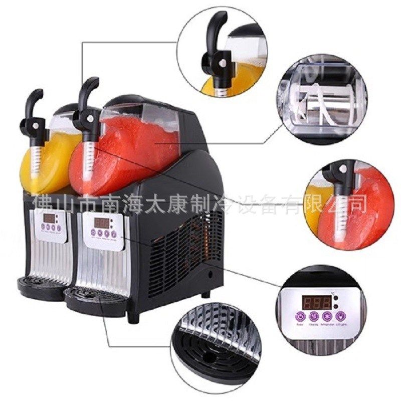商用小型雪融机 冷饮店制冷设备双缸果汁雪蓉机 家用迷你型雪泥机