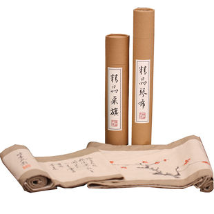 秋鸿古琴桌旗盖布双层棉麻手绘古筝防尘罩中国风民族风文艺挡灰布