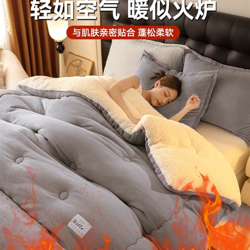 羊羔绒被子2025新款冬季棉被被芯冬天单人宿舍秋冬被加厚保暖10斤,床上用品,化纤被,淘宝优惠券,粉丝福利购,淘宝优惠卷
