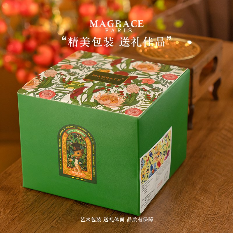 MAGRACE黄铜水果干果盘客厅摆件茶几轻奢瓜子零食糖果罐