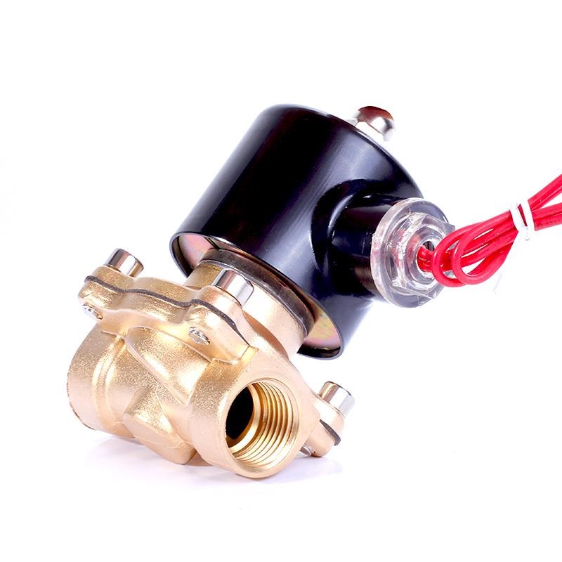 常闭铜水管电磁开 关 电磁控制气4分6分1寸高温120度150