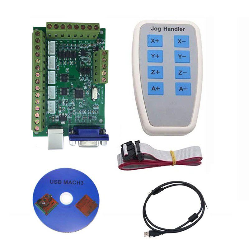 MACH3接口板 USB接口板 雕刻机 cnc 运动控制卡 5轴接口板+手柄