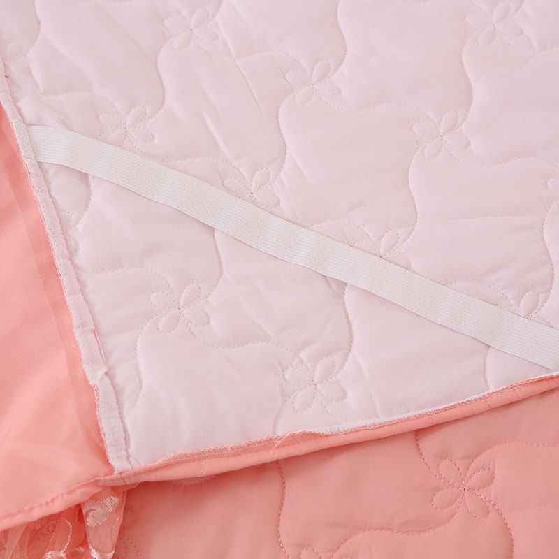 萱羽韩版公主蕾丝夹棉加厚床裙单件加棉床罩裙式防滑床套1.8m床笠