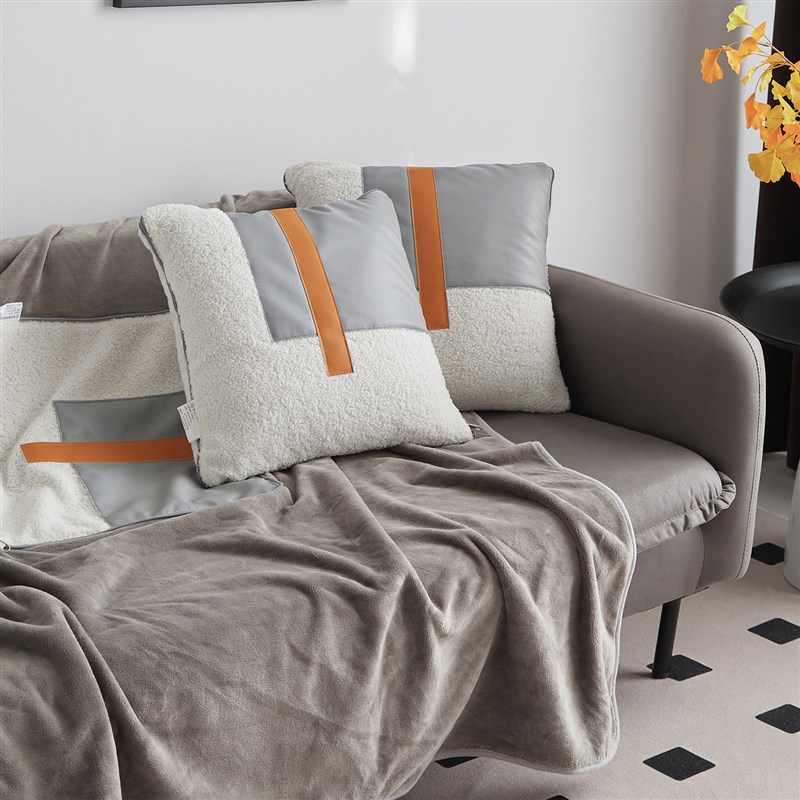 科技布+法兰绒 抱枕被子两用午睡毯子二合一车用2025新款折叠靠枕