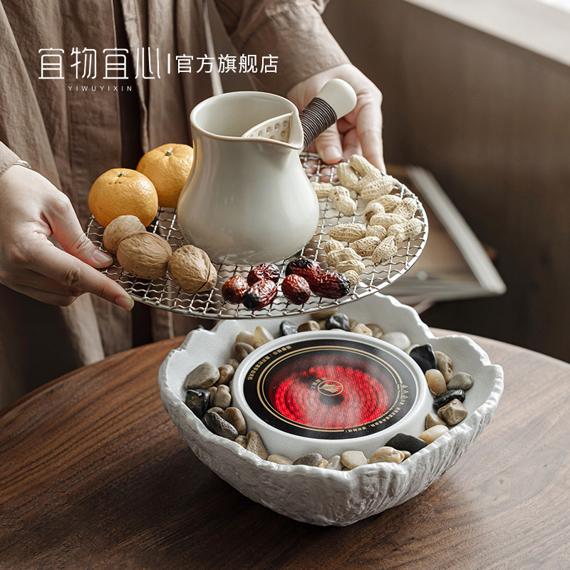 中式围炉煮茶壶h黑晶炉煮茶炉新款罐罐茶煮茶器烤奶茶罐玻璃泡茶