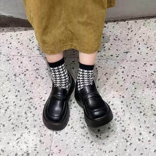 新品31-46h爆款小码厚底小个子英伦风小皮鞋厚底jk制服单鞋学院乐