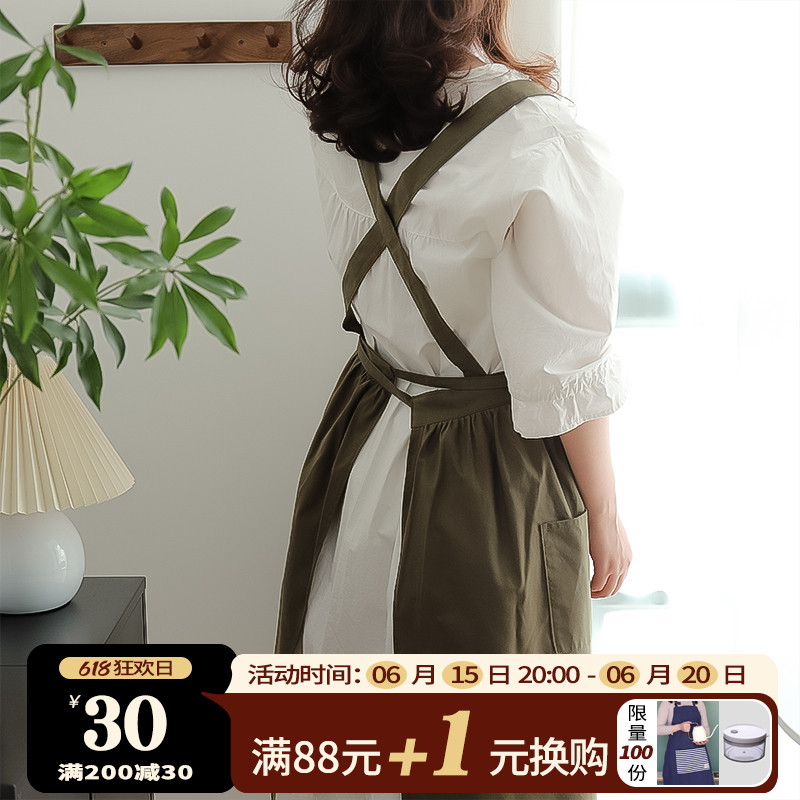 夏季轻薄超好f看的围裙家用厨房专用防脏高级全棉漂亮定制logo水