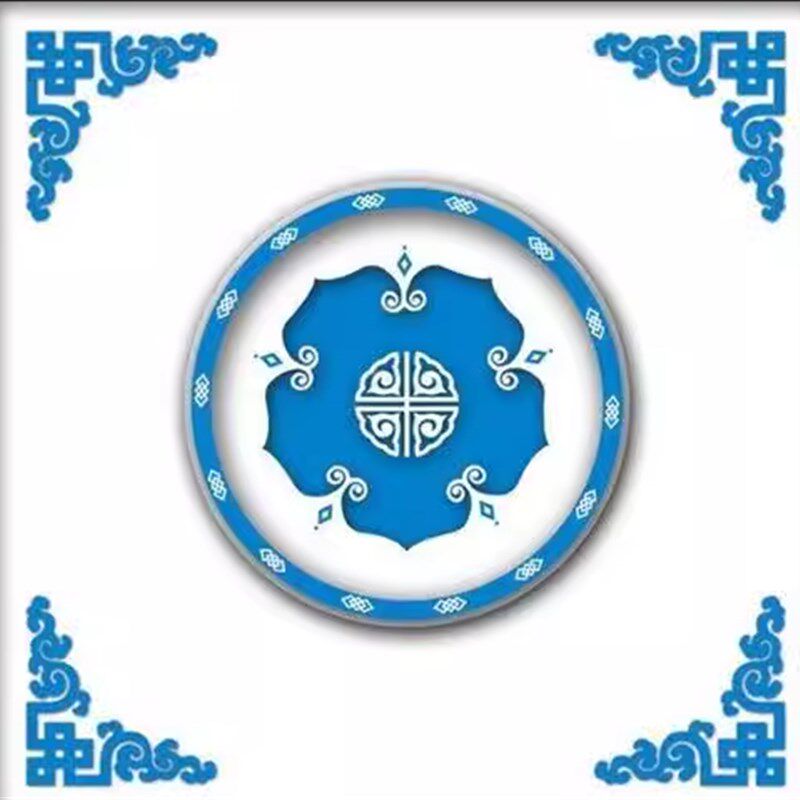 蒙古族图案花纹墙贴纸吊顶棚x民族特色装修蒙古酒店餐厅天花板壁