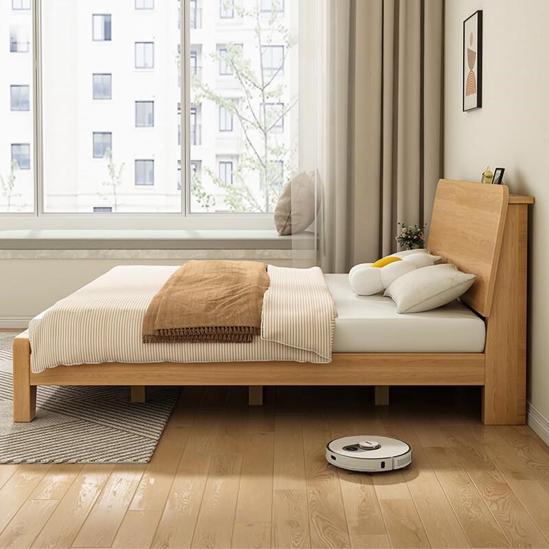 实木床双人床架1.58米大床现代简约工厂直销1米2单人床出租房家用