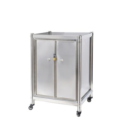 304可移e动煤气罐置物架围挡款带柜门不锈钢灶台架子落地带门