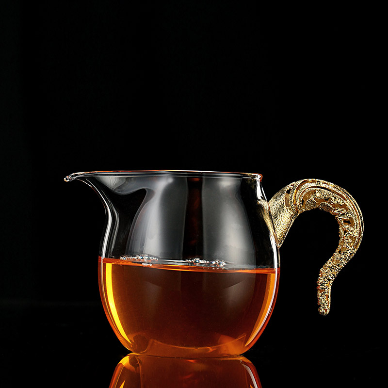 加厚耐热玻璃功公道杯茶漏夫茶具装公杯分茶倒茶器