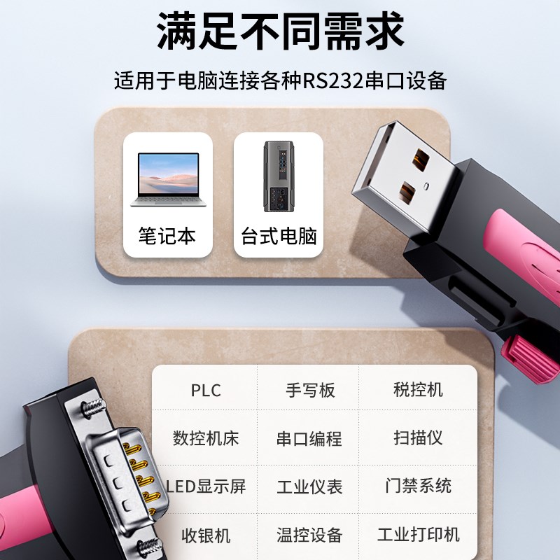 ZTE力特U转22串口线转换器9九针l2通讯数据线d9公头母口工业级连