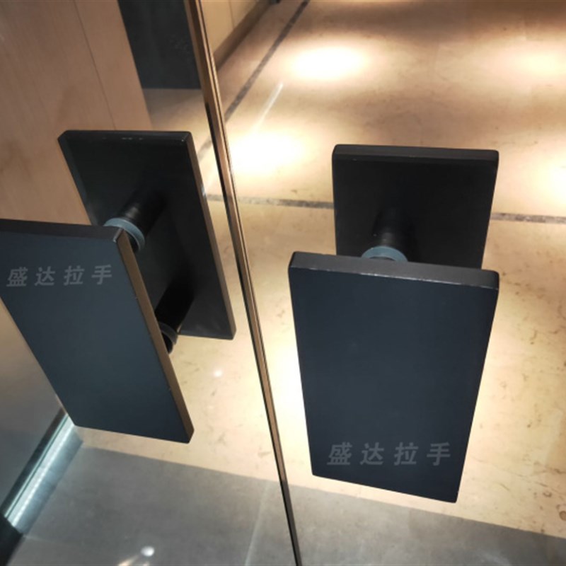 黑色木门把手方形门拉手推拉门手拉把铝合金门现代风