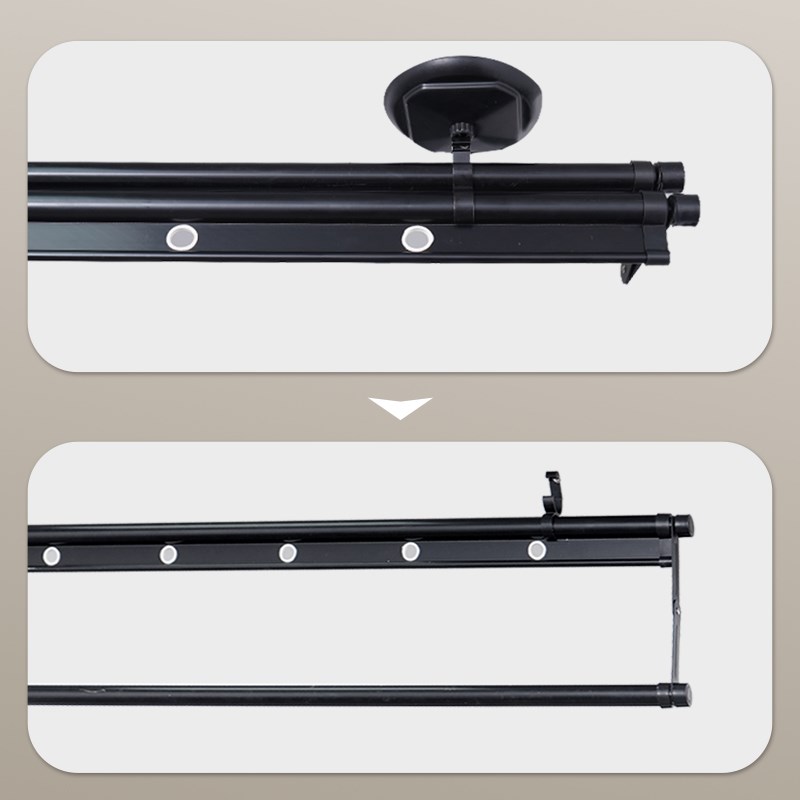 手摇升降晾衣架单杆式小阳台晒被杆室内晾衣架小户型杆晒衣架