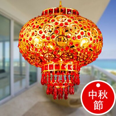 低价直销喜庆旋转福字水晶灯笼大门过道玄关阳台中式灯饰灯具